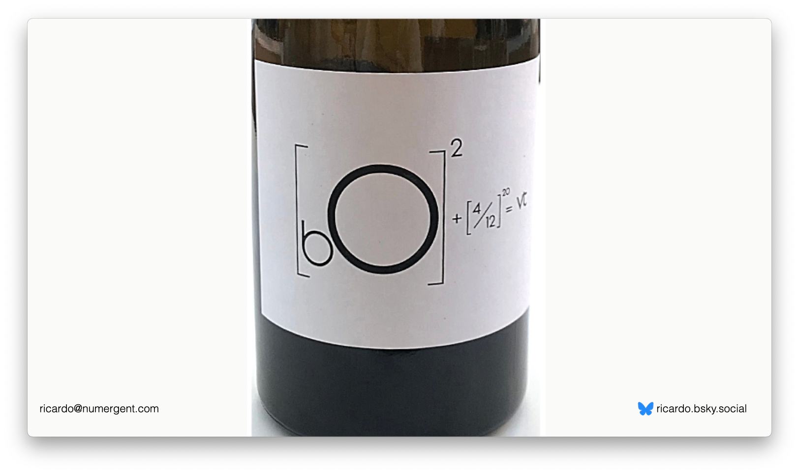 Slide showing the bottle for Bobo VT, focusing on the label, which looks like a formula for a derivative